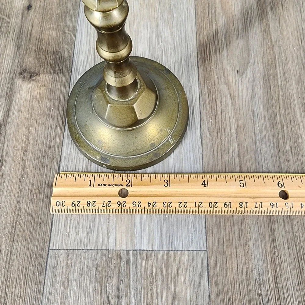 Vintage Brass Candlestick Holders Set of 2 Made in Japan Home Decor Table Mantle - Picture 5 of 7